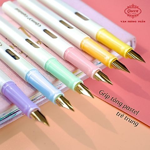 Bút Máy Ngòi Nét Thanh Đậm Queen FP17-2 - Tặng Kèm 3 Ống Mực.,