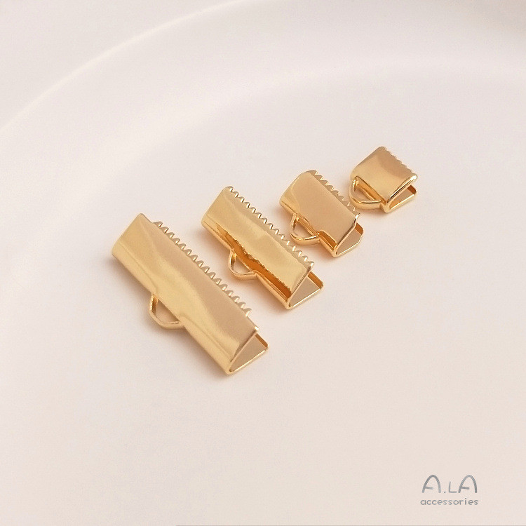 Giữ Màu Sắc 14K Mạ Vàng Đồng Mạ Vàng Thật Áo Khoác Khóa Ngựa Handmade diy Kết Thúc Khóa Webbing Clip