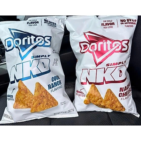 🍟🧀BÁNH SNACK BẮP PHÔ MAI KHỔNG LỒ CỦA MỸ DORITOS SIMPLY NKD COOL RANCH - NACHO CHEESE NAKED OF DYES 