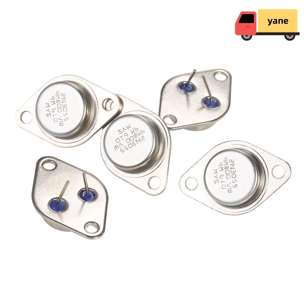 YANE 5 Chiếc Điện Transistor, TO-3 15A / 60V 2N3055 Điện, Bộ Transistor 2N3055 NPN Kim Loại Transist