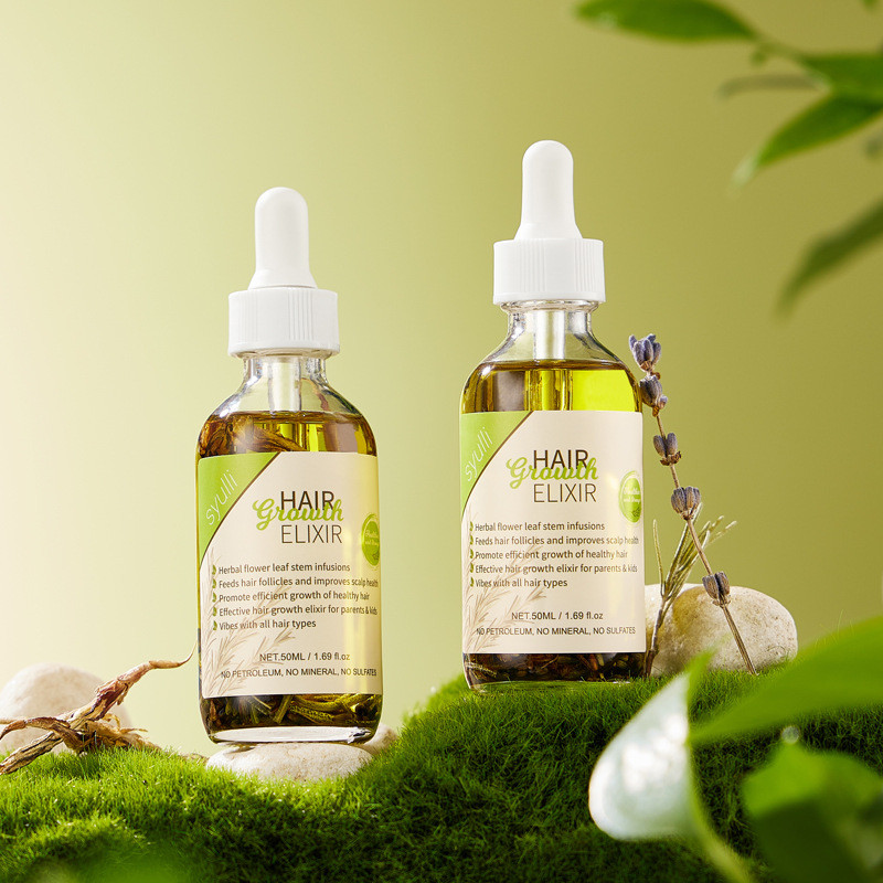 Spot Goods#Hot-selling Herbal Hair Growth Oil Hair Care Rosemary Essential Oil Hair Oil Scalp Massag