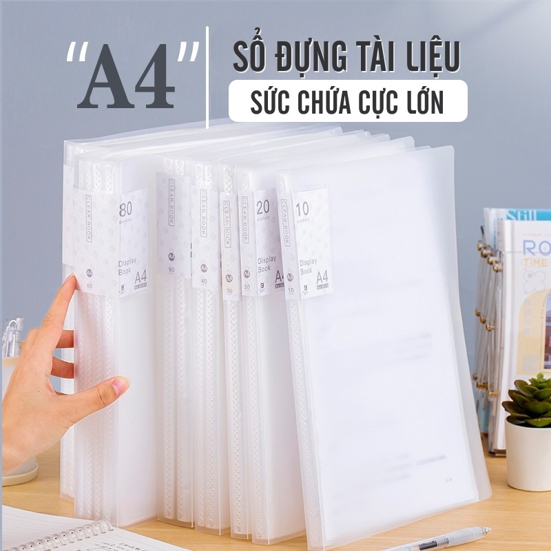 Bìa Lá Đựng Tài Liệu A4 Nhựa PP – File Lá Trong Suốt Chống Nước, Sắp Xếp Hồ Sơ Văn Phòng