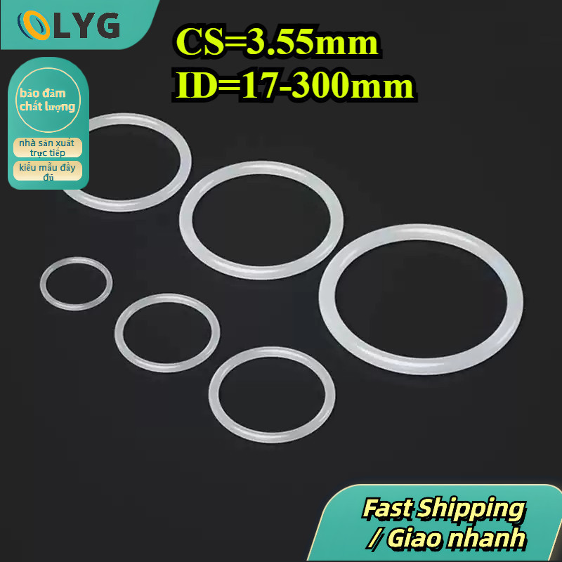 Hàng Có Sẵn Vòng Đệm Silicon Trắng CS3.55mm ID17-300mm Cấp Thực Phẩm / White Food Grade Silicone O-R