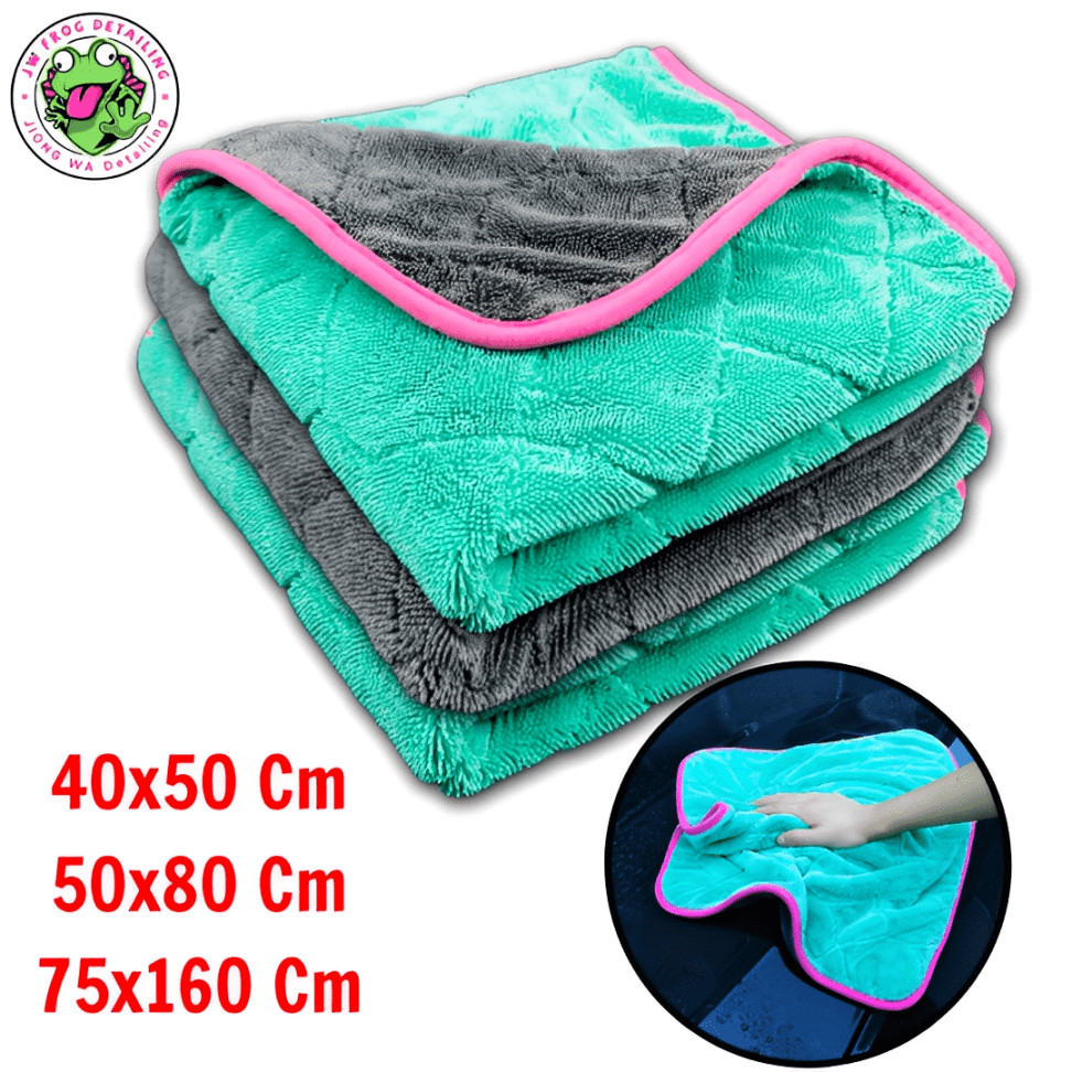 Khăn Lau Xe Siêu Thấm Nước 2 Mặt Jiong Wa – Khăn Microfiber Dày 1200GSM Không Xước Sơn - JW1200