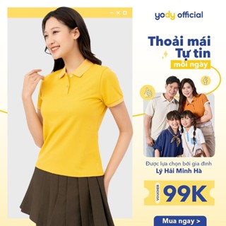 Áo thun polo nữ tổ ong YODY áo phông basic nhiều màu thoải mái đứng form - WCPO25A164
