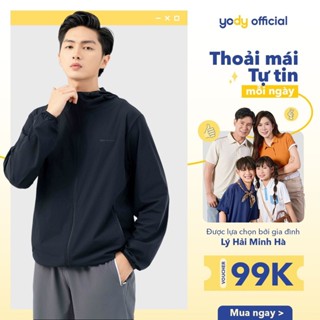 Áo khoác gió nam YODY áo chống nắng thể thao co giãn tiện dụng, siêu nhẹ MAWC25A035-SKM7005