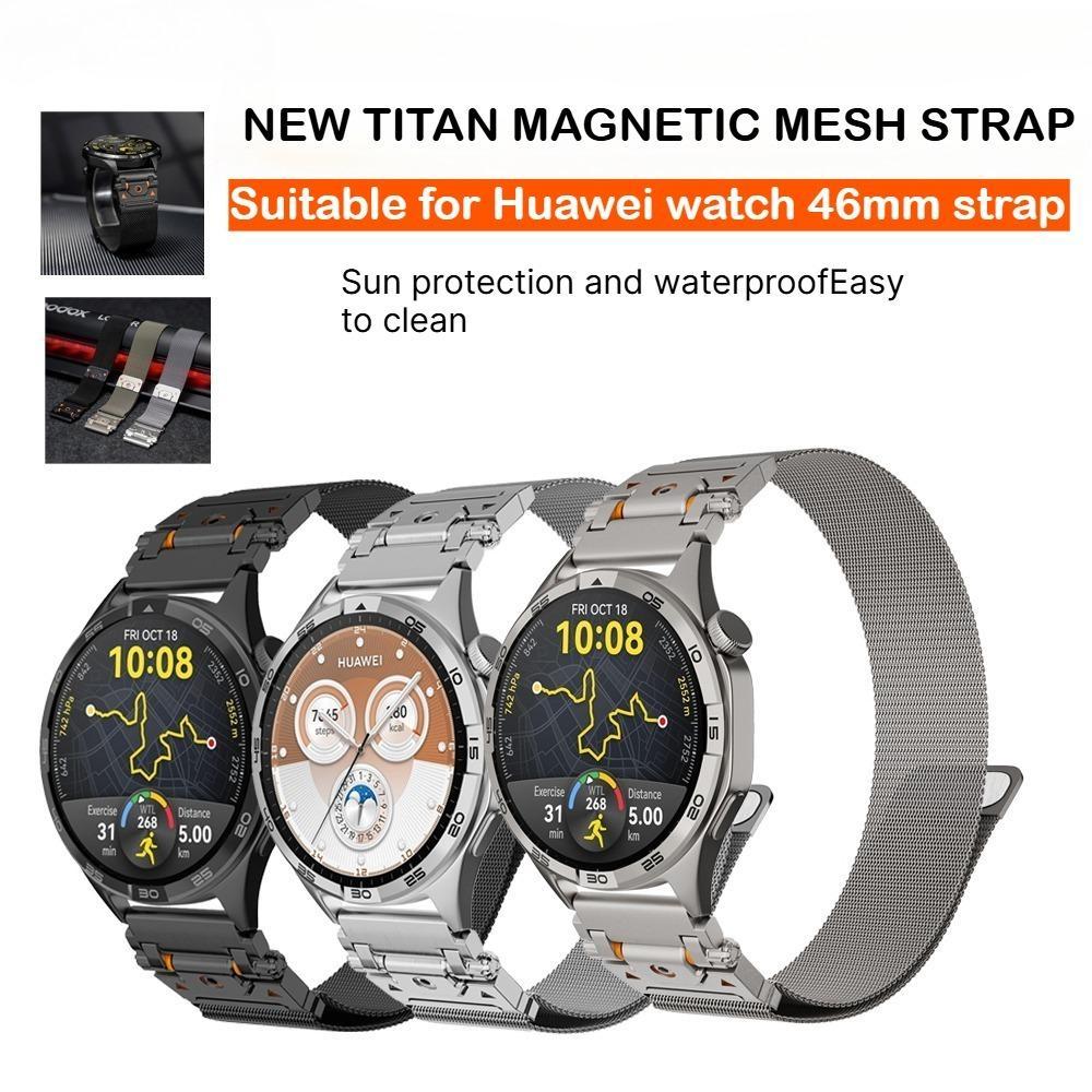22mm cho Huawei Dây đeo GT2e 2pro GT2 3 4 46mm Dây đeo lưới từ tính titan cho Huawei Watch 3 3Pro GT