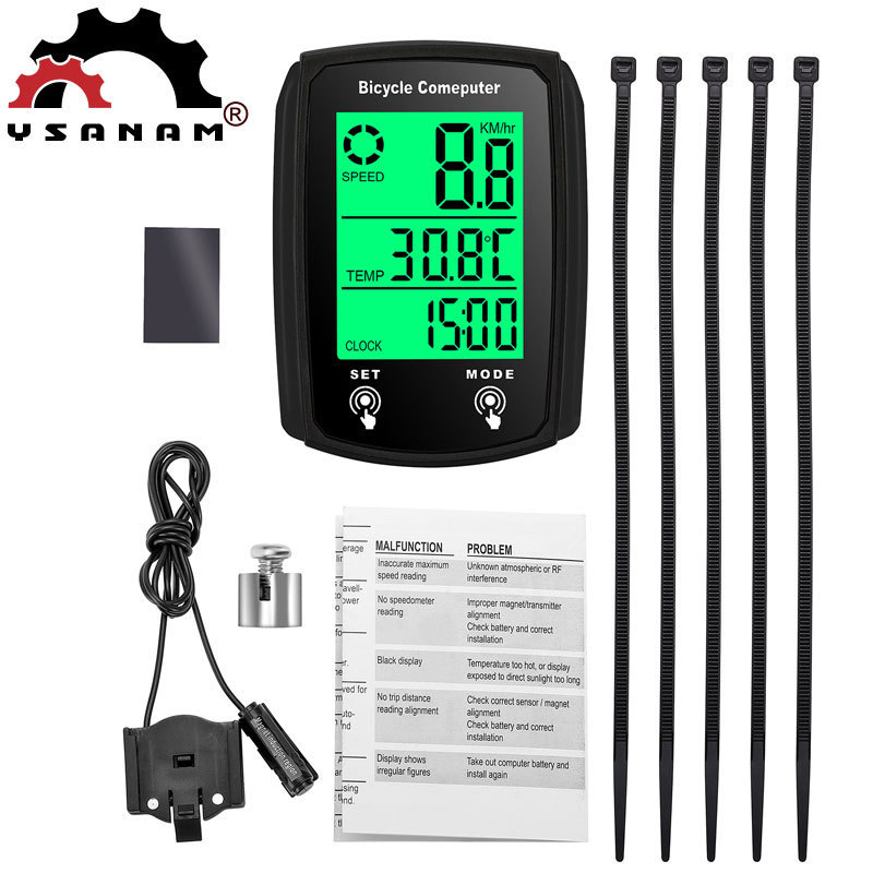 Màn hình cảm ứng Xe đạp Đồng hồ bấm giờ có dây Đồng hồ đo tốc độ Đồng hồ bấm giờ tiếng Anh Đồng hồ b