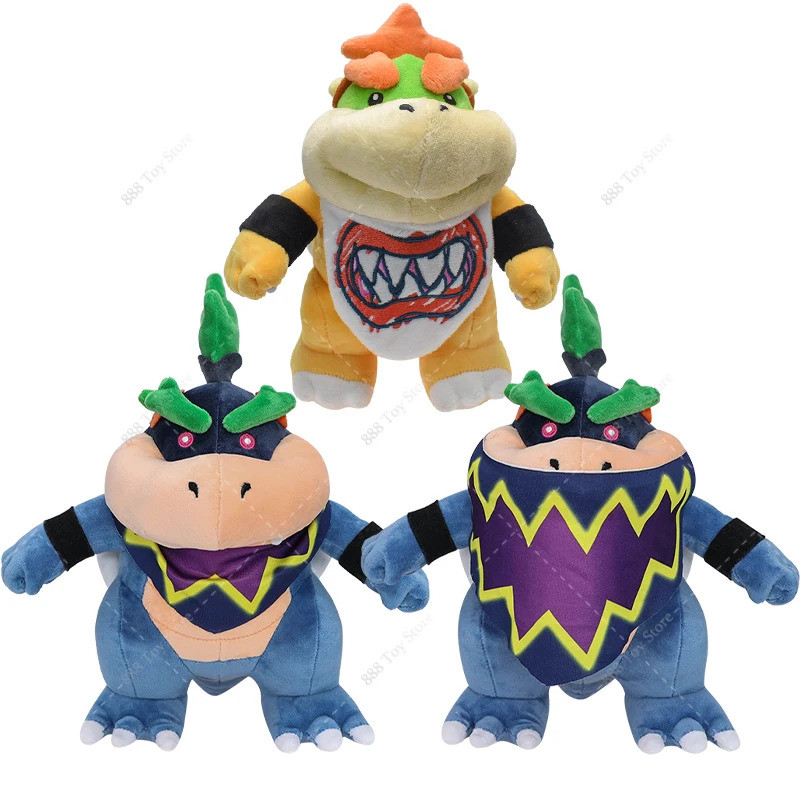 Anime Wonder Bowser Jr mới về Đồ chơi sang trọng Nơ dễ thương JR. Đồ trang trí động vật nhồi bông đứ