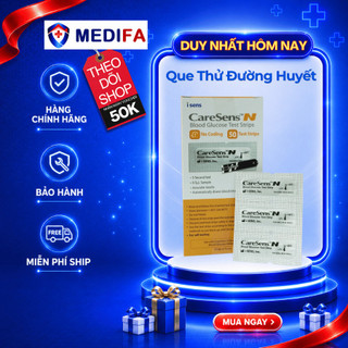 Vỉ 25 que thử đường huyết caresens n các que đóng rời, niêm phong từng que