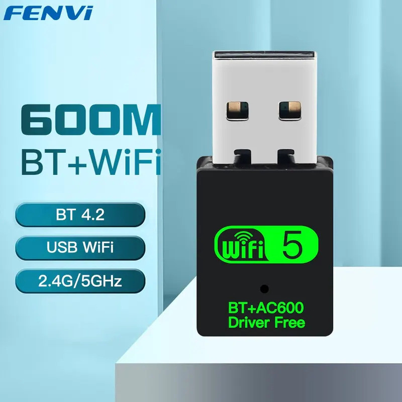 FENVI 600Mbps USB WiFi Bluetooth Adapter 2in1 Dongle Dual Band 2.4G 5GHz USB Wi-Fi 5 Mạng Không Dây 