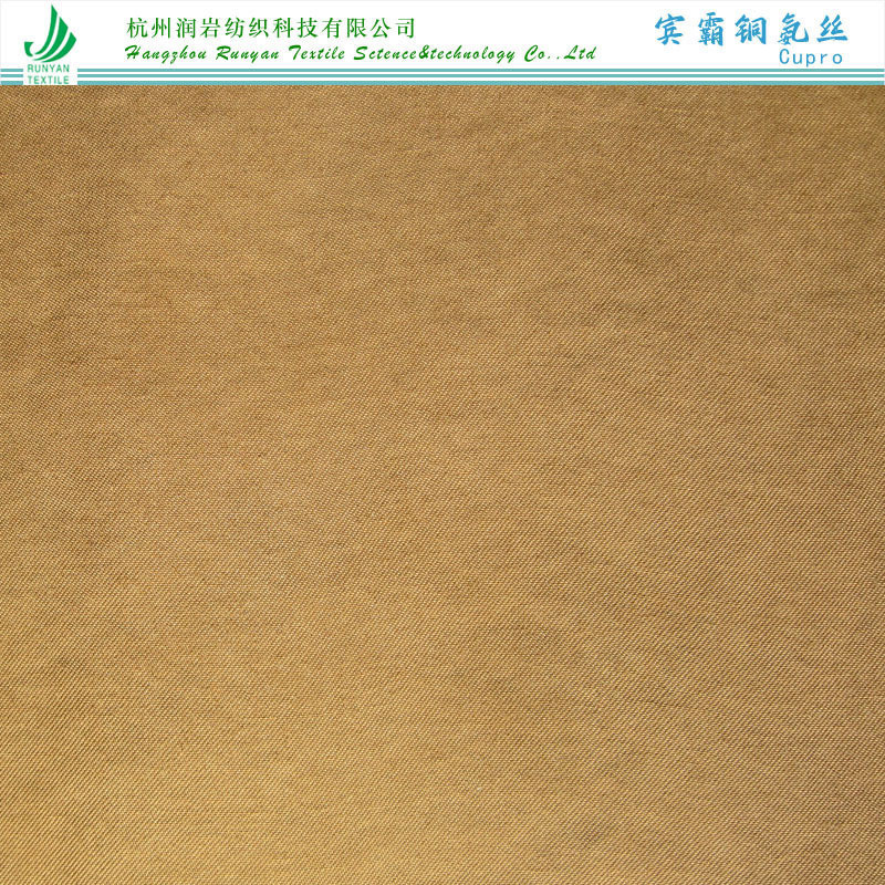 140gsm Đồng Amoniac Tencel Twill Cupro Bingba Đồng Amoniac Lyocell Cát Rửa Vải Đồng Amoniac Lụa Lyoc