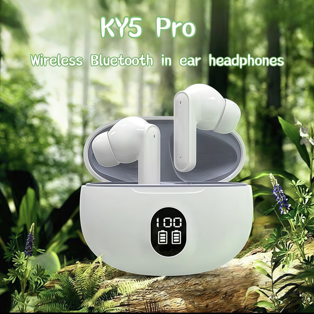 Nút tai KY5 Pro có màn hình kỹ thuật số pin, tai nghe nhét tai Bluetooth không dây cảm ứng và gọi