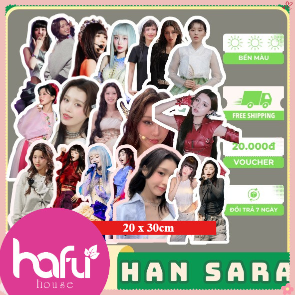 Hashtag cầm tay in Formex 5mm Ca sĩ HAN SARA EM XINH SAY HI IDOL  - Hafu House