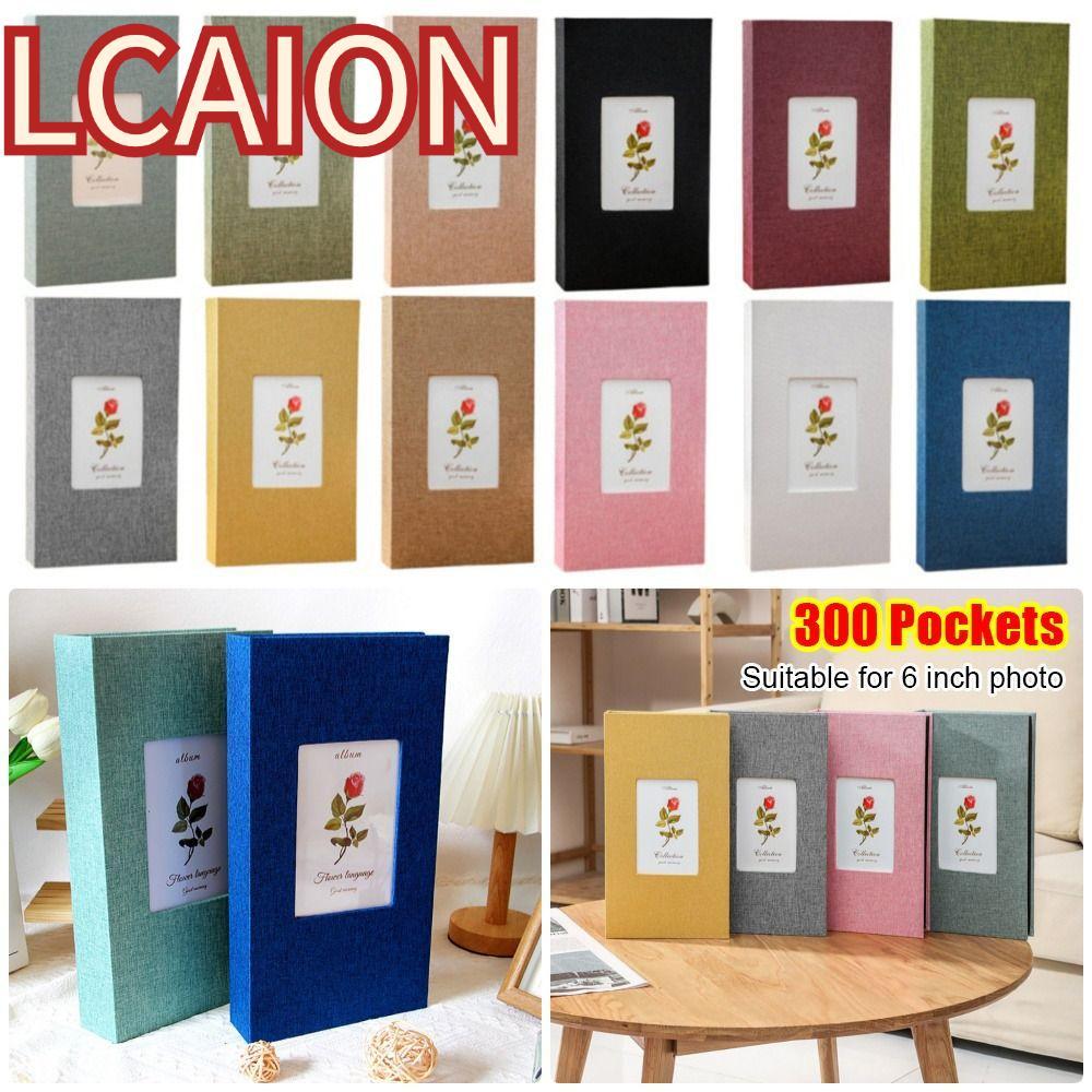 LCAION 1 Cái Sách Bảo Quản Ảnh 6 inch, Album Ảnh Vải Lanh Loại Slip-in, Album Ảnh 300 Túi Bền Đẹp Ch
