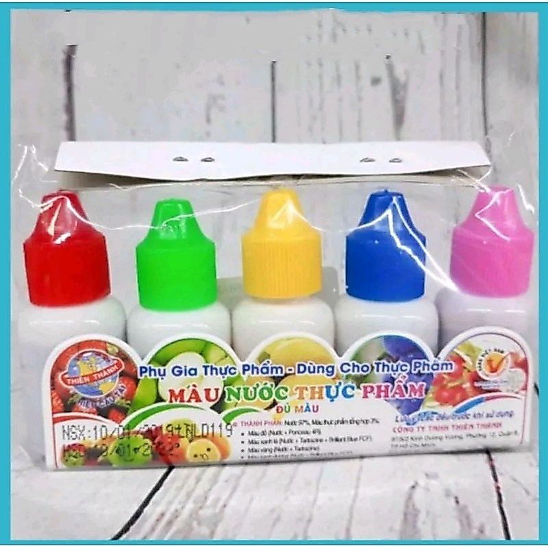 Set 5 màu  nước thực phẩm Thiên Thành