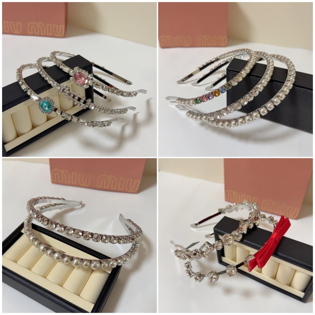 YSNM MM Miu Miu's House  Heavy-duty Baroque gemstone and colored diamond headband, versatile and uni