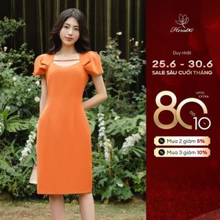 Đầm nữ HeraDG thiết kế dáng ôm suông tay liền xếp ly vai trẻ trung, chất tuytsi cao cấp SDPBD1001