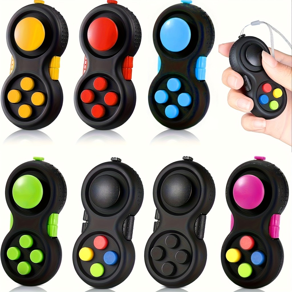 7 Chiếc Fidget Pad Retro Cổ Điển Fidget Bộ Điều Khiển Cầm Tay Fidget Bộ Điều Khiển Trò Chơi Vui Nhộn