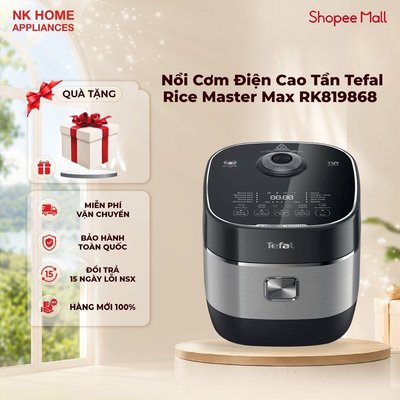 Nồi Cơm Điện Cao Tần Tefal Rice Master Max RK819868 1.8L Nấu Ngon Đa Chế Độ Bảo Hành 24 Tháng