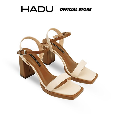 Giày Đế Vuông 9P Quai Ngang Phối Màu HADU MM7140 Sandal Basic Chất Da PU Cao Cấp BH 12T