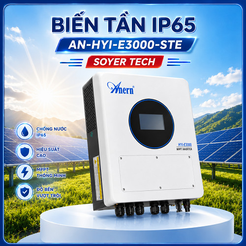 Biến Tần Năng Lượng Mặt Trời 3kW STE E3000 -24VDC Hybrid IP65- Soyer Tech Phân Phối IP65 -Mẫu mới AN