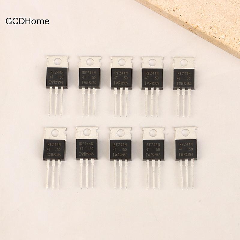 GCDHome 10 Chiếc IRFZ44N TO220 IRFZ44NPBF TO-220 IRFZ44 Mosfet Transistor Kit Oril 55V 49A MOS Tube 