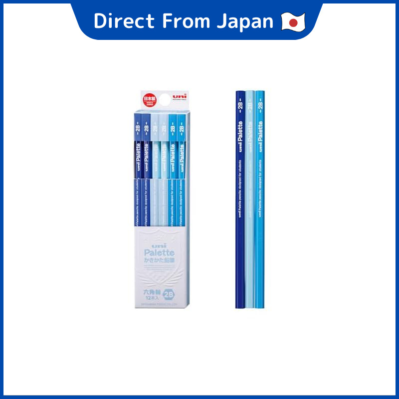 Mitsubishi Pencil Kakikata Pencil Uni Palette 2B Kakikata Pastel Blue 1 Dozen K55602B