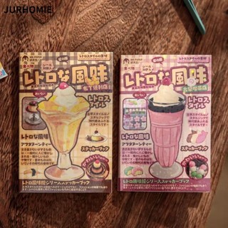 JURHOMIE DIY Nhãn Dán Trang Trí, Phim Hoạt Hình Dễ Thương Cắt Phim Dán Sách, Kawaii Retro Hương Vị Nhà Series 30 Tờ Sổ Lưu Niệm Dán Trang Trí Điện Thoại