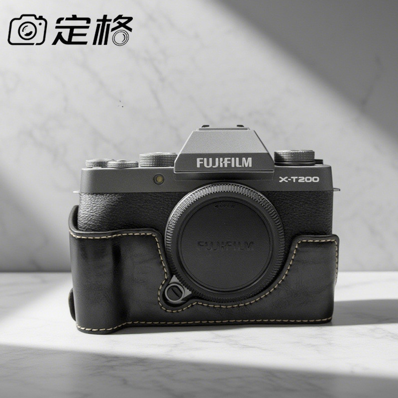 Thích hợp cho Hộp đựng máy ảnh Fuji XT200 xt200 Micro Máy ảnh đơn Da Đế nửa gói Vỏ bảo vệ Phụ kiện c