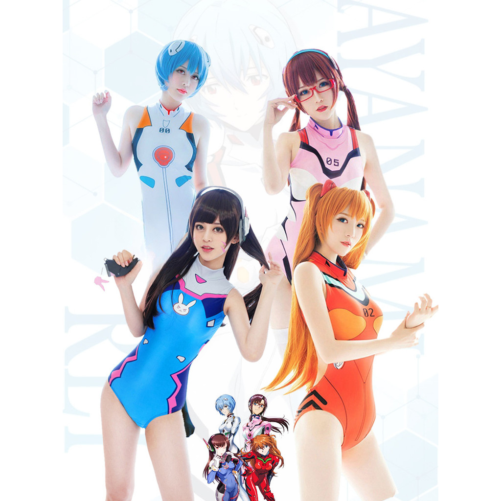 Overwatch Song Hana cosplay Đồ Bơi Nữ DVA Đồ Bơi Jumpsuit Ayanami Rika Chết Hồ Chứa Nước