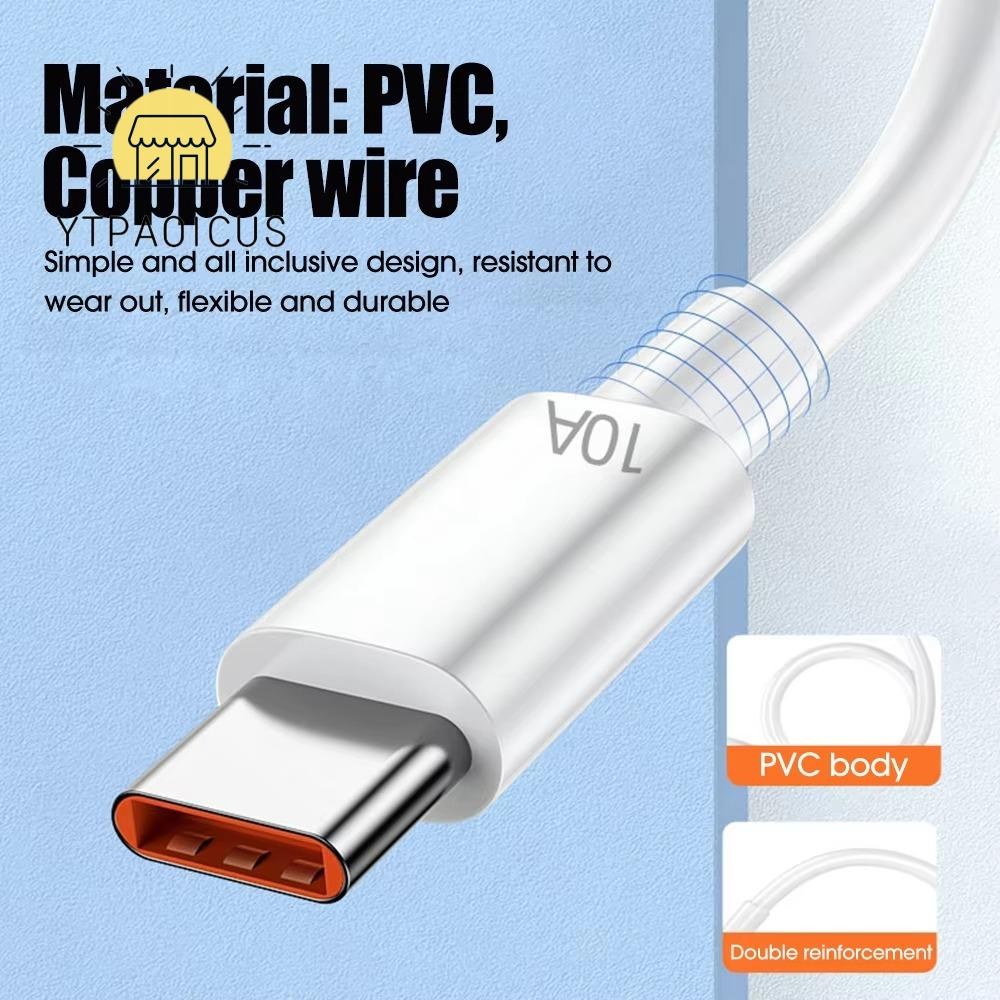Dây sạc nhanh YURUYI, Cáp USB Type C 10A, Điện thoại di động Cáp sạc USB 120W 10A Dây cáp dữ liệu ch