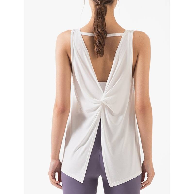 Chic New Sleeveless Vest Women's Outer Wear Running Sports Slimming Beauty Back Loose Blouse Fitness