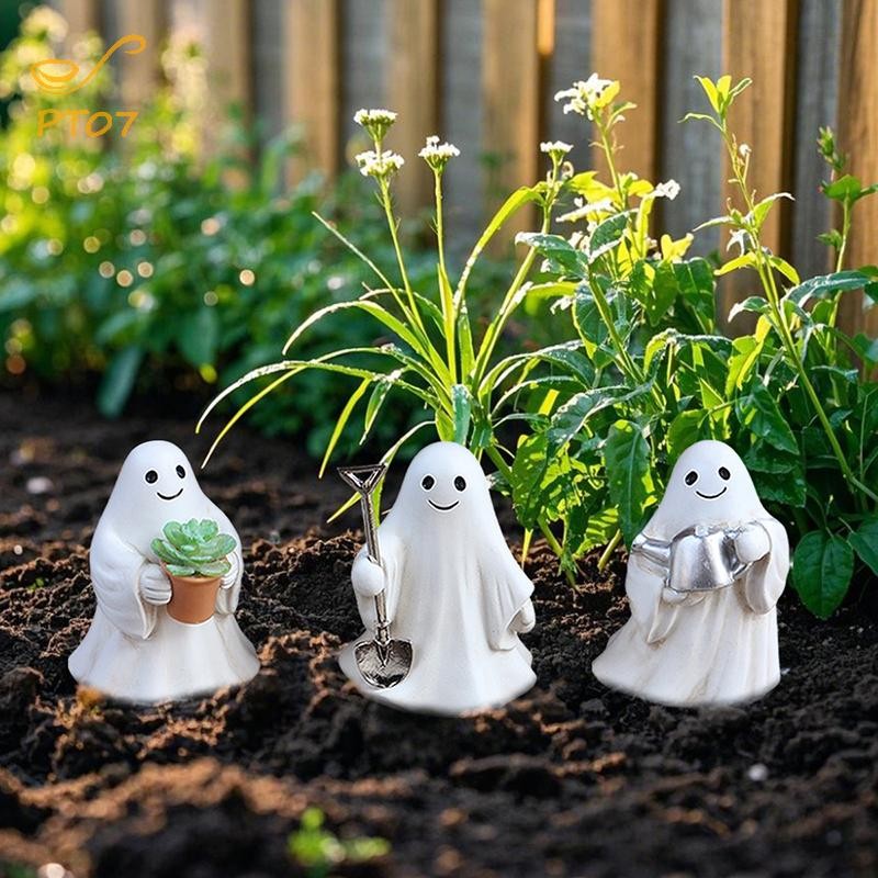 Pengtao07 Ghost Figurine Decor - 3 Gói Tượng Ma Halloween Nhỏ Để Trang Trí Nhà - Ma Ma Quái Mini Dễ 