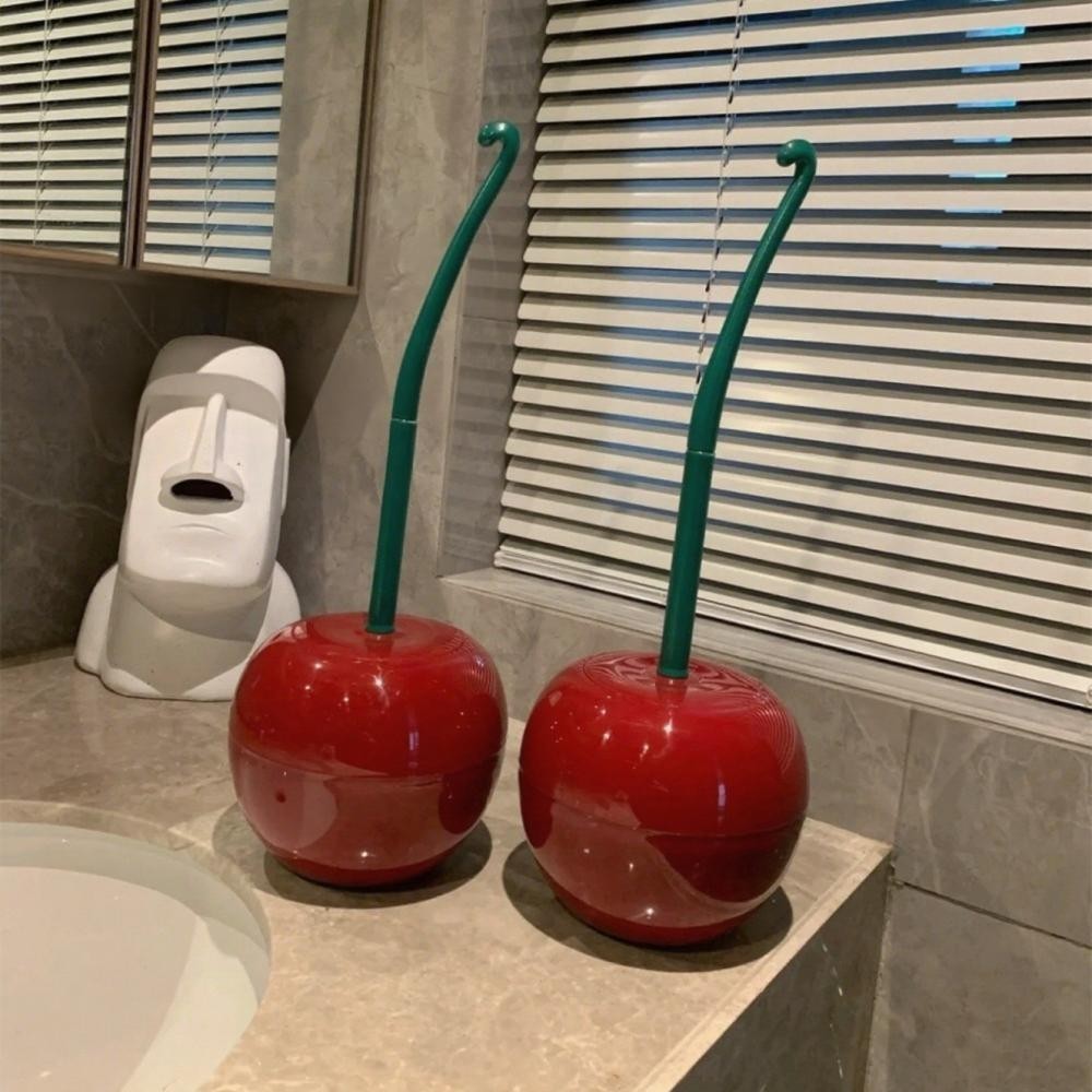 Cherry Toilet Brush Household Long Handle Soft Fur Creative Plastic Cleaning Brush Toilet