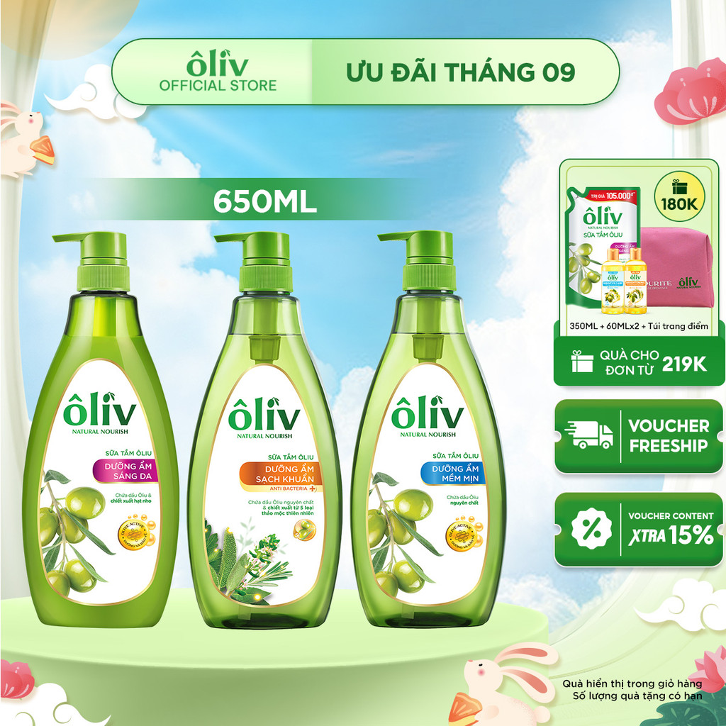 Sữa Tắm Dưỡng Da Ôliv 650ml