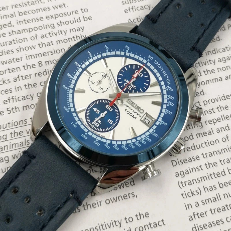 100 Đồng hồ nam Seiko 1950 Lịch chống nước Đồng hồ thạch anh thông thường Chronograph đa chức năng J