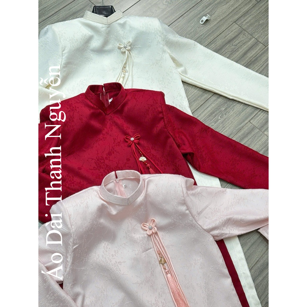 Áo Dài Cách Tân Nam  Gấm Châu Sa Cao , Áo Dài Cặp