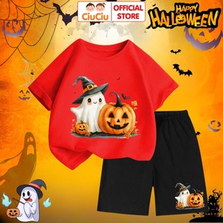  Bộ quần áo Halloween cho bé trai bé gái CIUCIU BABY set thun cộc tay chất cotton mát thấm hút mồ hôi 