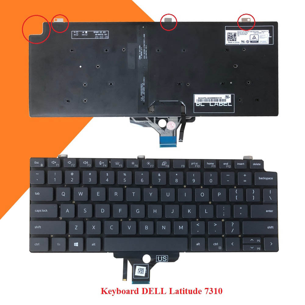 Bàn phím laptop Dell Latitude 7310 Có Đèn
