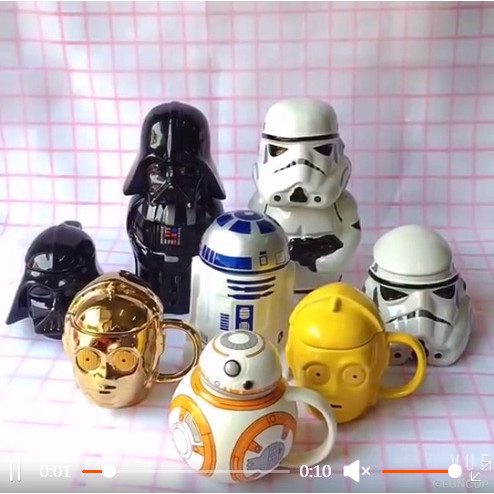 BB8 Cốc Gốm Star Wars StarWars Đen Samurai Trắng Lính Gốm Cốc Nước Cà Phê