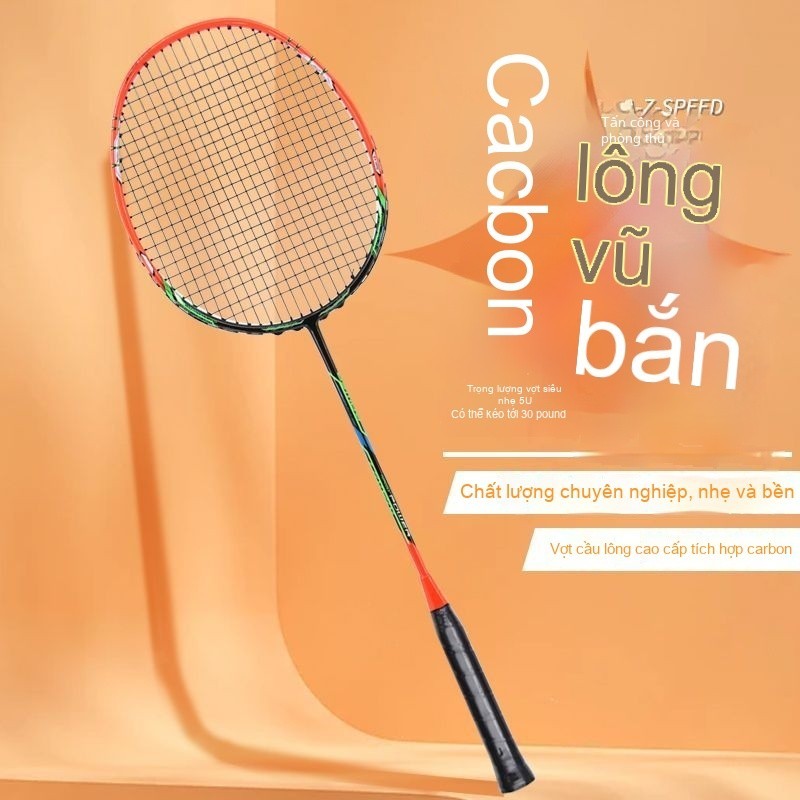 Vợt cầu lông carbon toàn phần 5U giá rẻ siêu nhẹ 5U giải phóng mặt bằng nâng cao cho nam và nữ Auror
