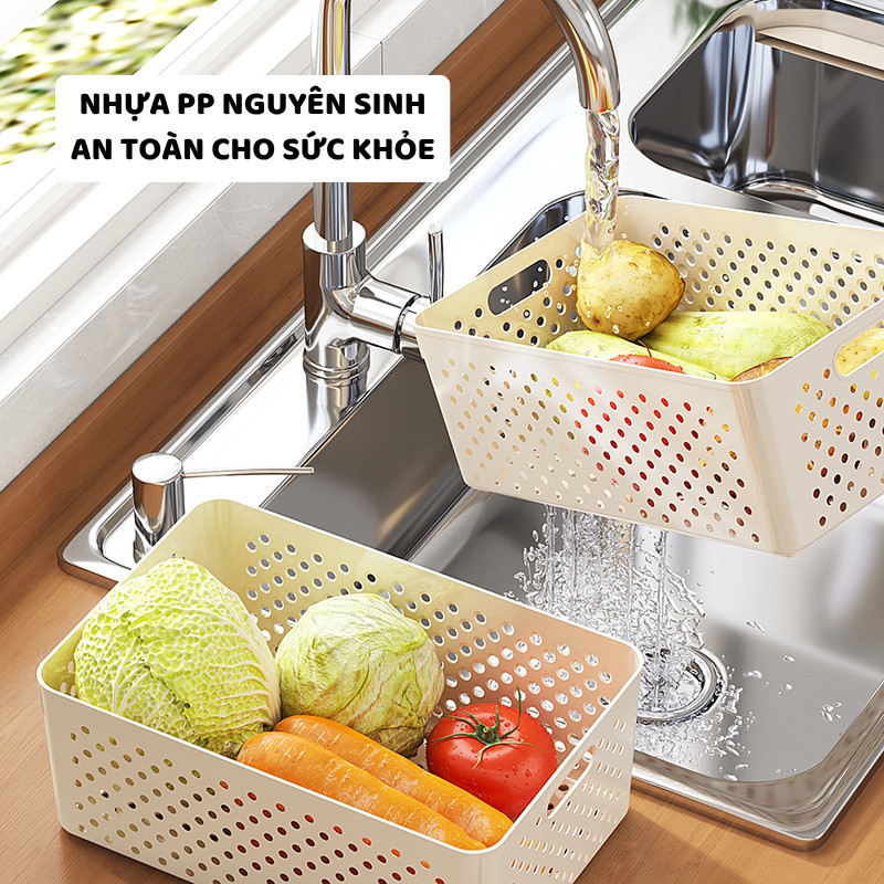 Khay Rổ Chữ Nhật Đựng Đồ Đa Năng Nhiều Size, Giỏ Nhựa Dày Dặn Cứng Cáp Đựng Đồ Dùng Gọn Gàng Q320 | BigBuy360 - bigbuy360.vn