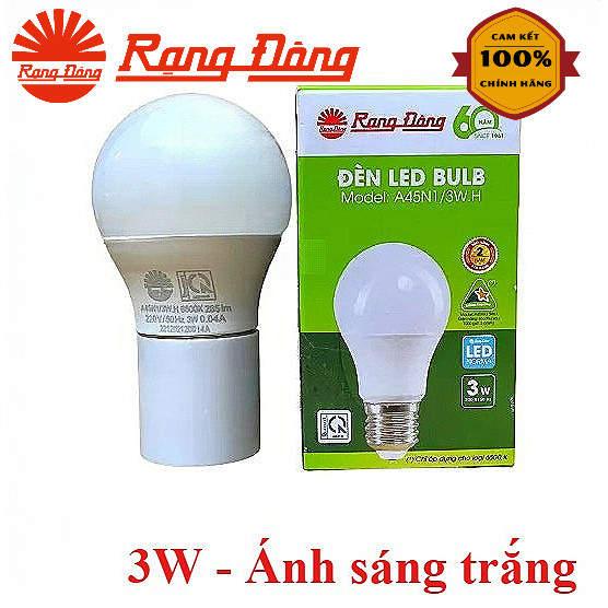 (Rạng Đông) Bóng đèn Led bulb tròn 3W - Đui E27 - Siêu sáng - Tiết kiệm điện - Bóng 3W MPE