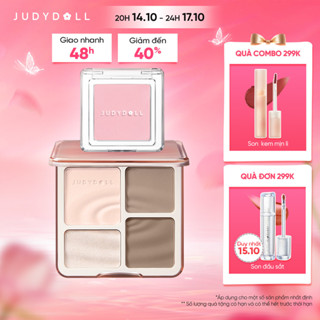 JUDYDOLL Combo Bảng phấn tạo khối Highlight Contour và Phấn má hồng Blush Powder