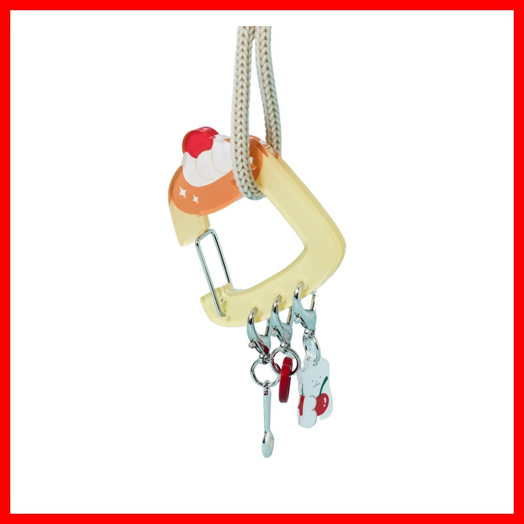 [daiso] Bộ móc khóa Mini Pudding Carabiner, 1 cái/ Móc khóa Hàn Quốc/ Thiết kế Carabiner/ Chính hãng