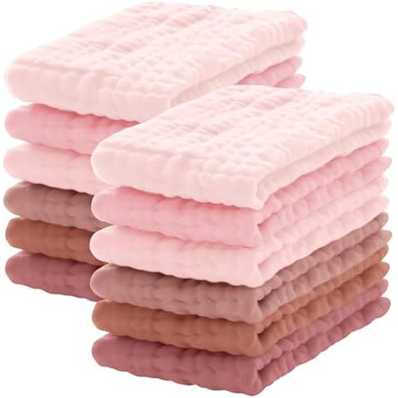 Lovely Care 12 Gói Vải Muslin Burp Cotton Vải Muslin Lớn 20 '' x10 '' Vải ợn Cho Bé Mềm Mại Và Thấm 