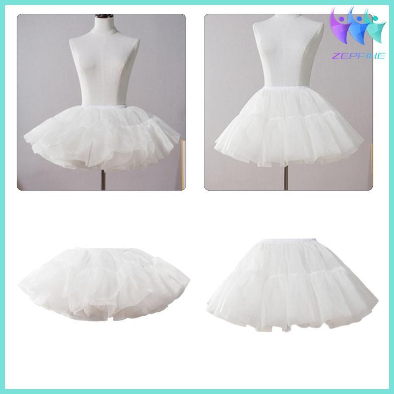 Women Ruffle Petticoat 6 Layer Tulle Short Puffy Skirt Hoopless Tutus Underskirt