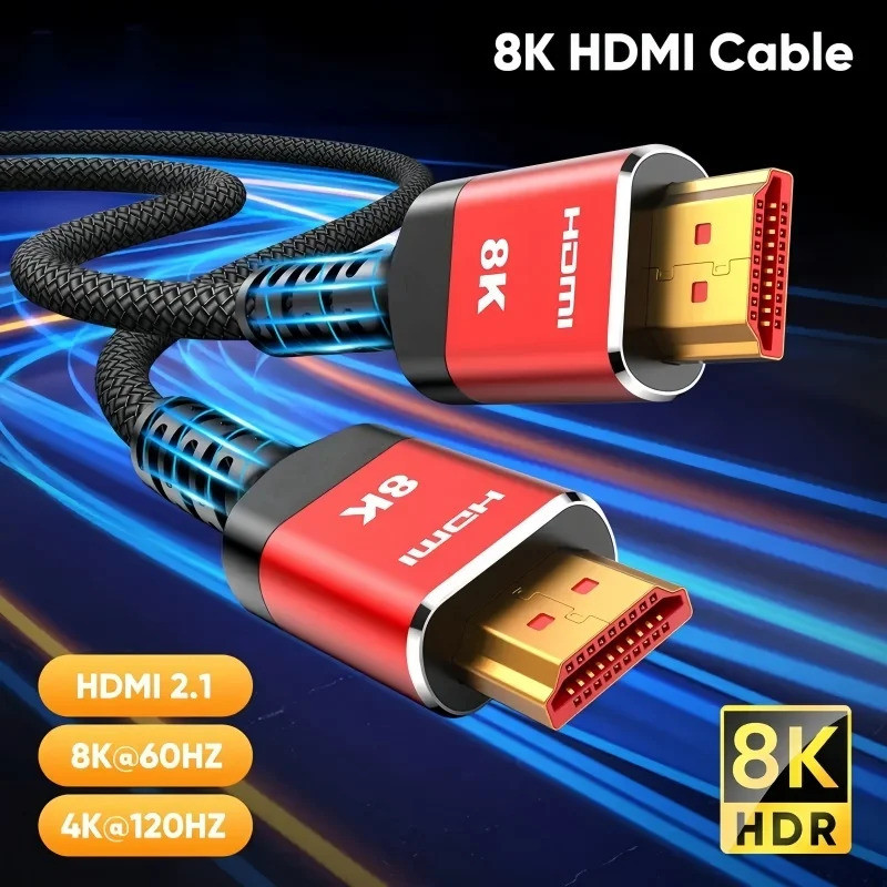 Cáp MIZIQIER 8K HDMI 2.1 Tốc Độ Cao 48Gbps Dây Bện HDMI-8K60Hz 4K120Hz Tương Thích Cho PS5 / PS4 / X