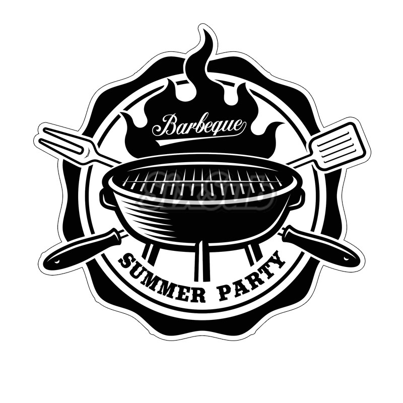 Thịt nướng bbq Tiệc mùa hè Logo Xe phản quang Laser Pha lê Keo dán ba chiều#kx04